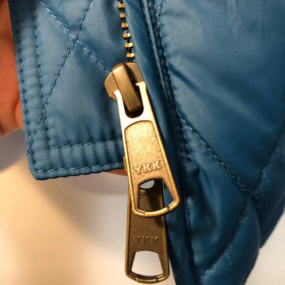 LL Bean Signature Womens Quilted Midweight jacket Teal Blue Sz 10 - Picture 4 of 9